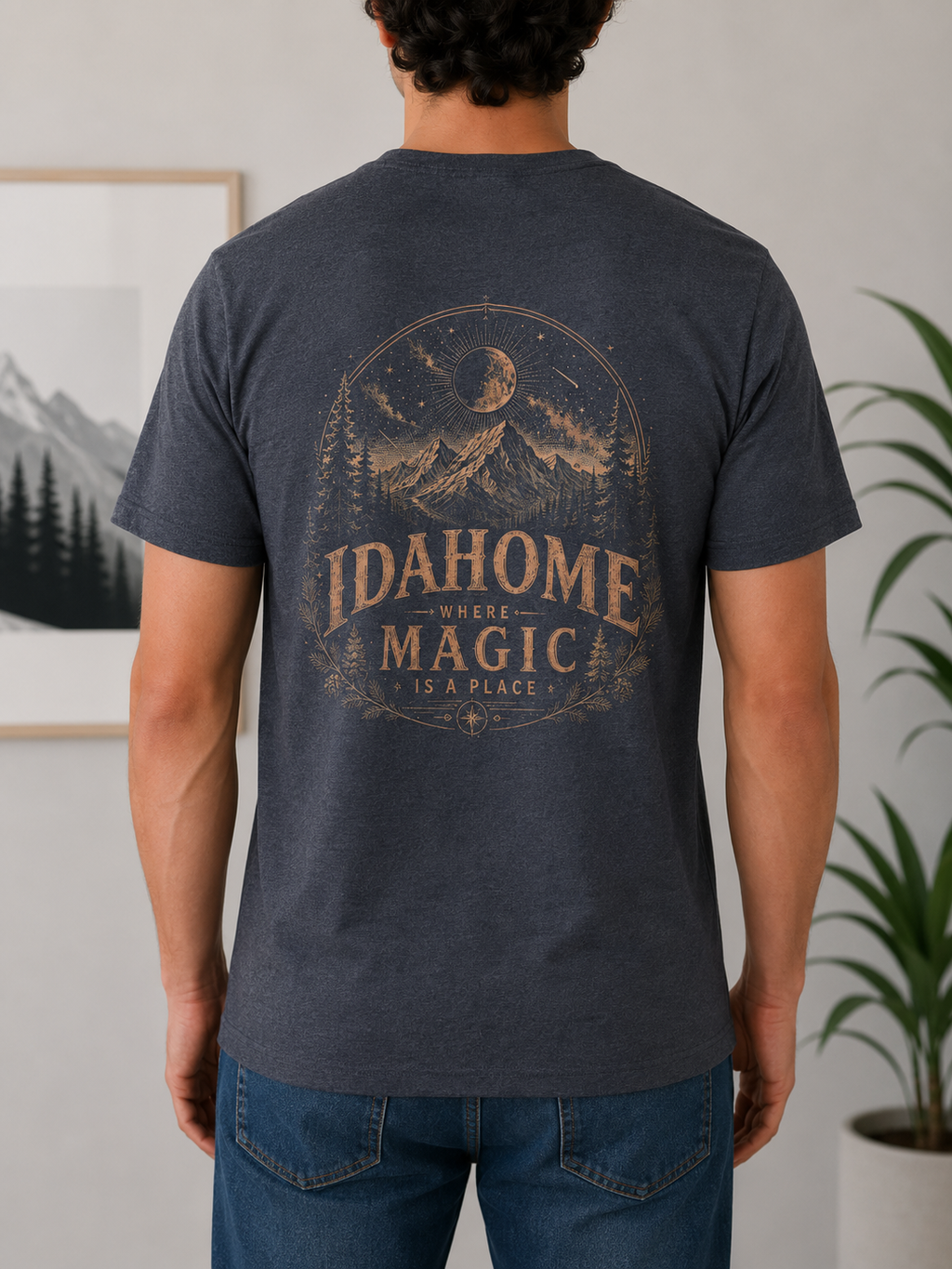 Idahome Shirt | Idaho Graphic Tee | Where Magic Is a Place | Idaho Mountain Shirt | Nature Lover Gift | Unisex Idaho Apparel