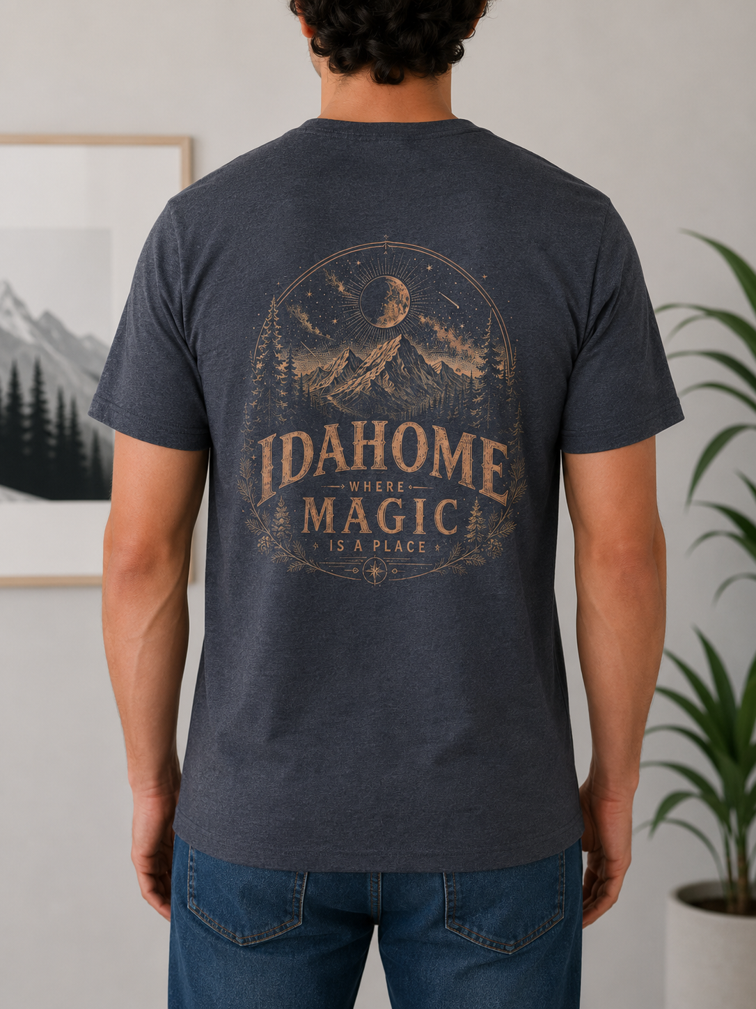 Idahome Shirt | Idaho Graphic Tee | Where Magic Is a Place | Idaho Mountain Shirt | Nature Lover Gift | Unisex Idaho Apparel