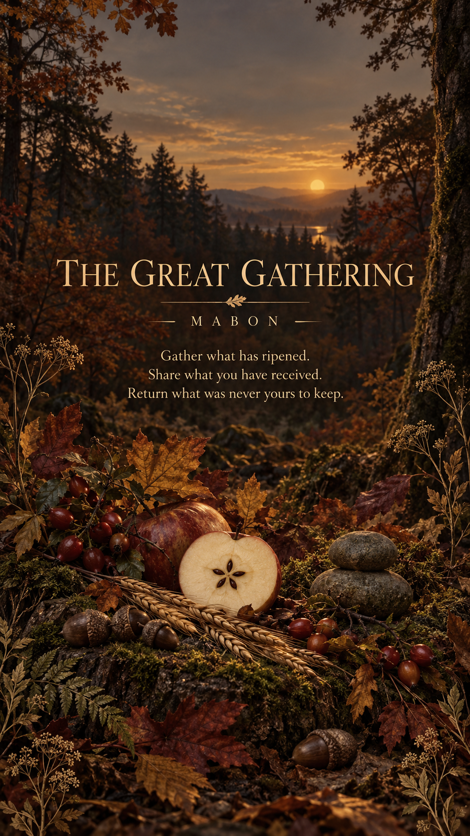 The Great Gathering Mabon Phone Wallpaper | Free Autumn Equinox Digital Download